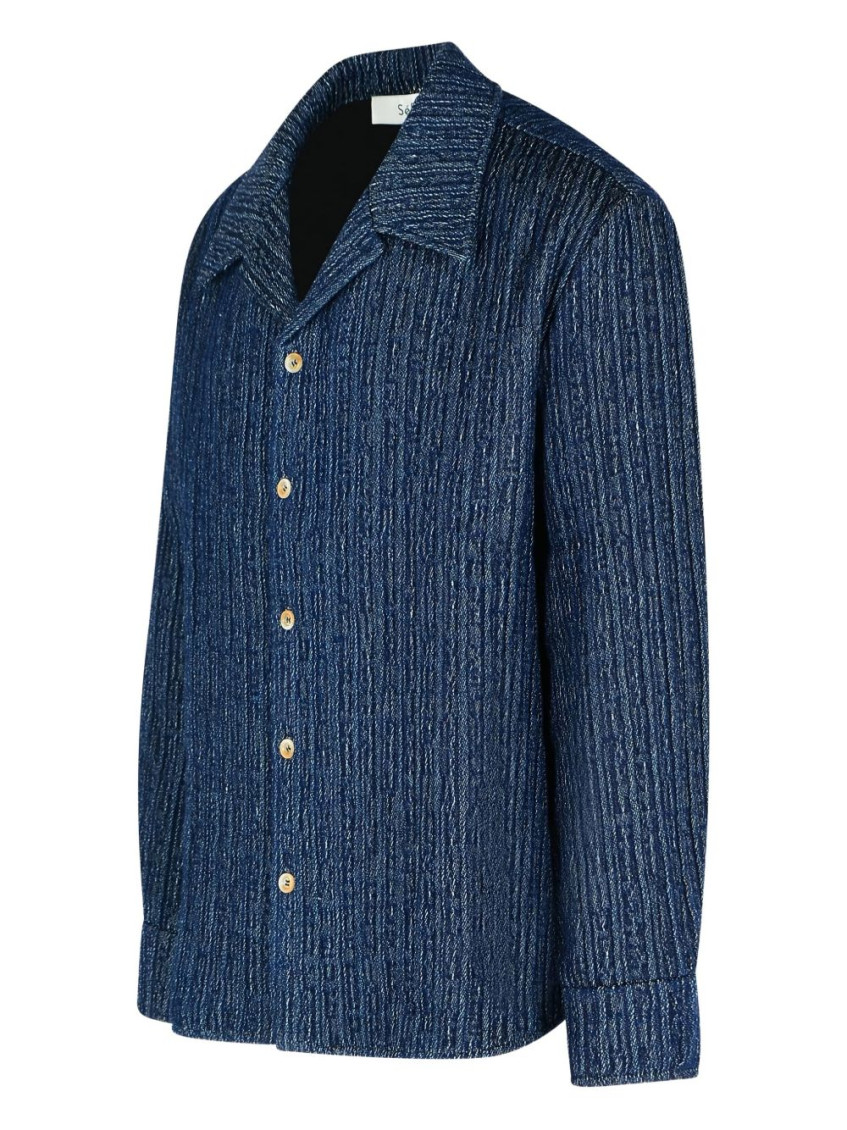Séfr - camp collar long sleeve textured jacket