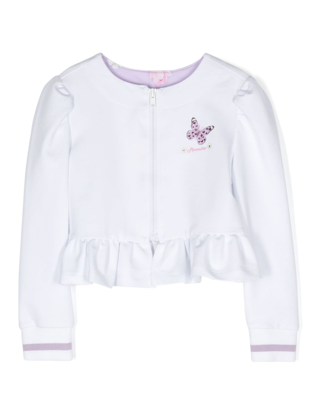 Cartoon-print crystal-embellished sweatshirt - White