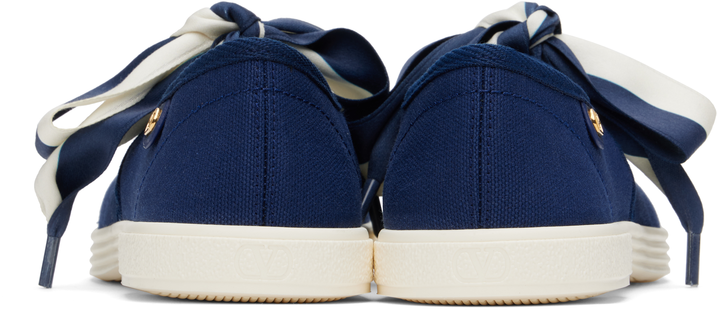Valentino Garavani Blue & Off-White Bay By Bay Ballerina Sneakers