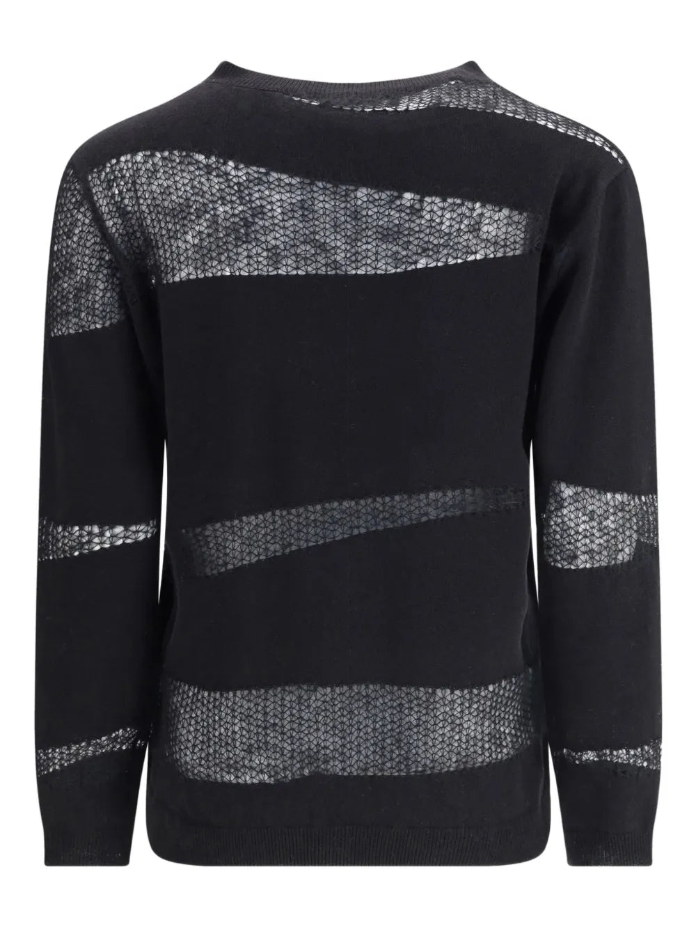 Mesh-Insert Sweater — Black