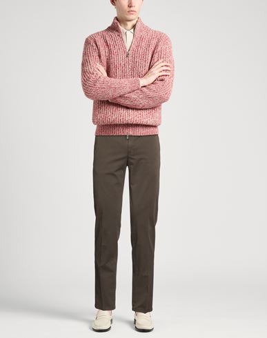 Man Pants Dark brown Size 38 Cotton, Elastane