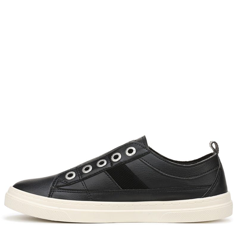 Women's Hangout Slip On Sneakers (Black Faux Leather)