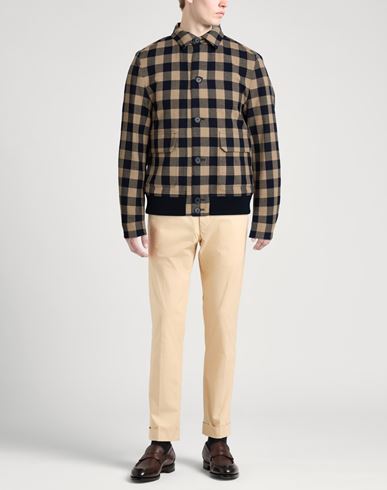 Man Jacket Taupe Size M Virgin Wool, Cotton