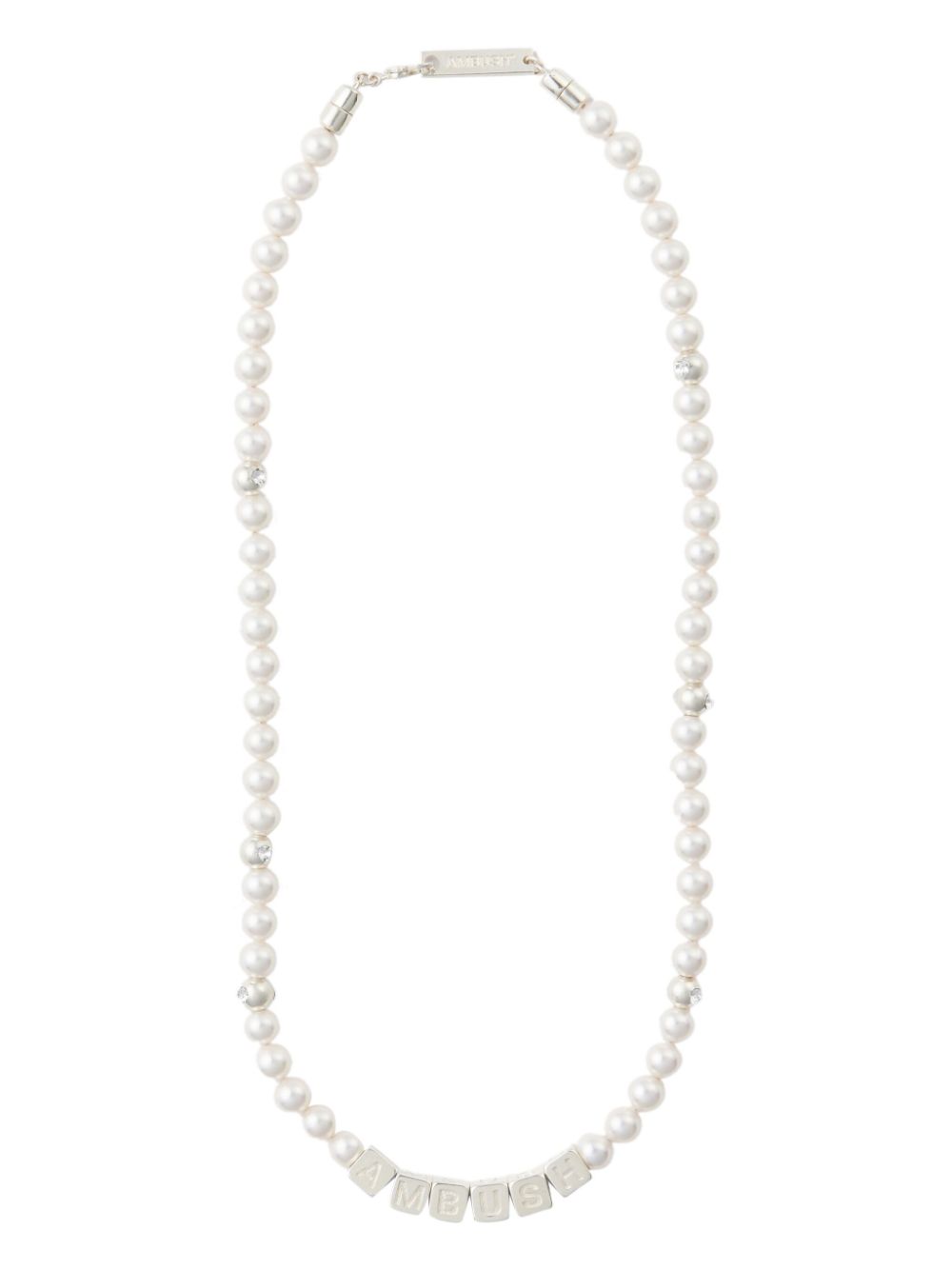 Letterbox pearl-detail necklace - White
