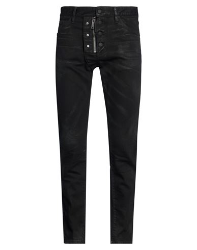 Man Jeans Black Size 30 Cotton, Elastane