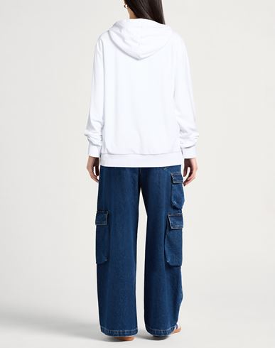 Woman Sweatshirt White Size XL Cotton, Polyester, Elastane