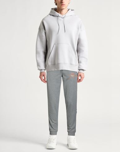 Man Pants Grey Size L Cotton, Polyester