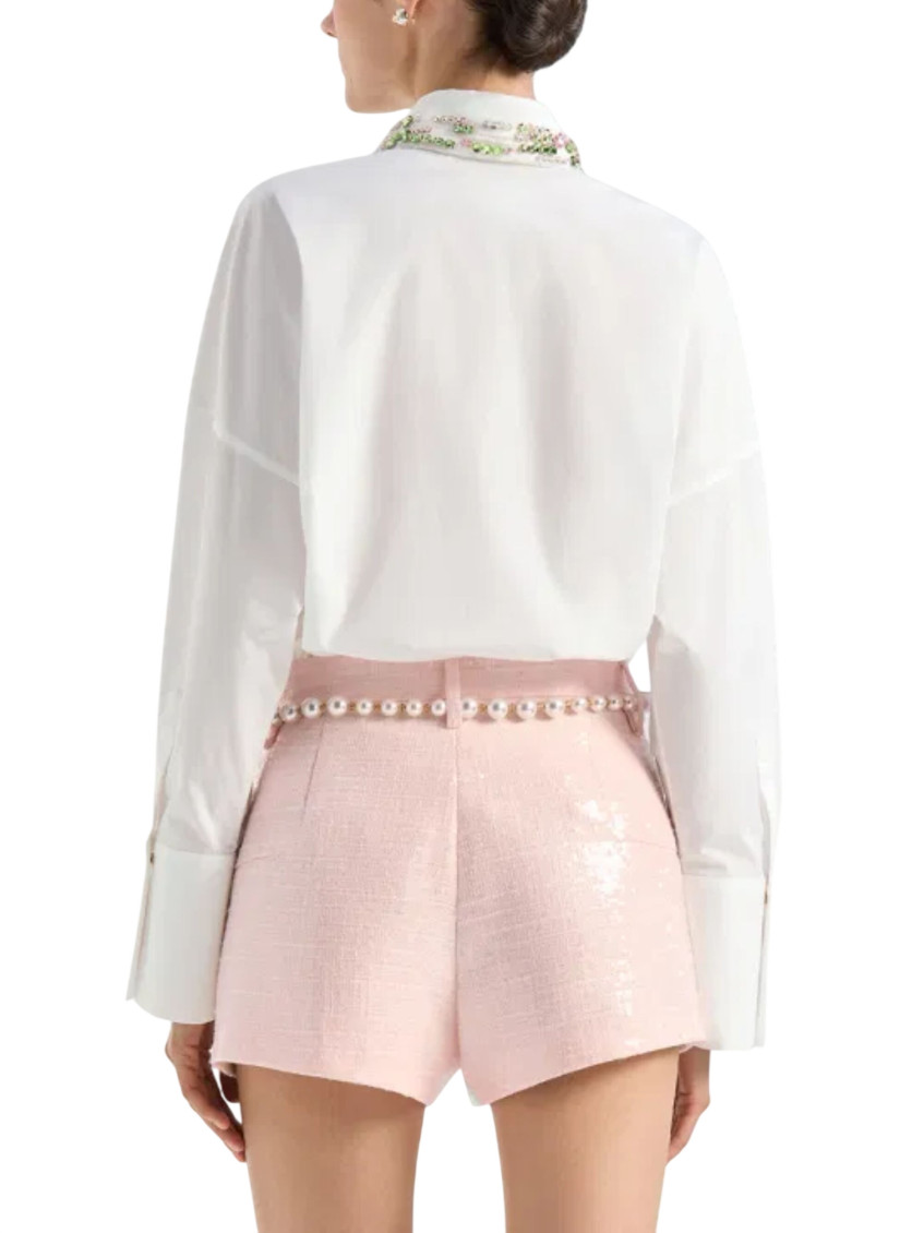 Shirt With Jewel Collar