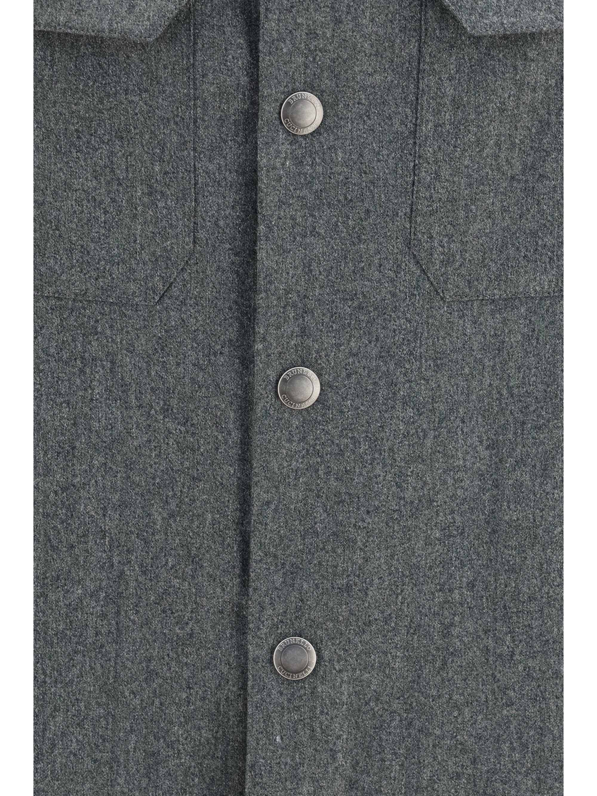 Virgin Wool Fleece Shirt — Green