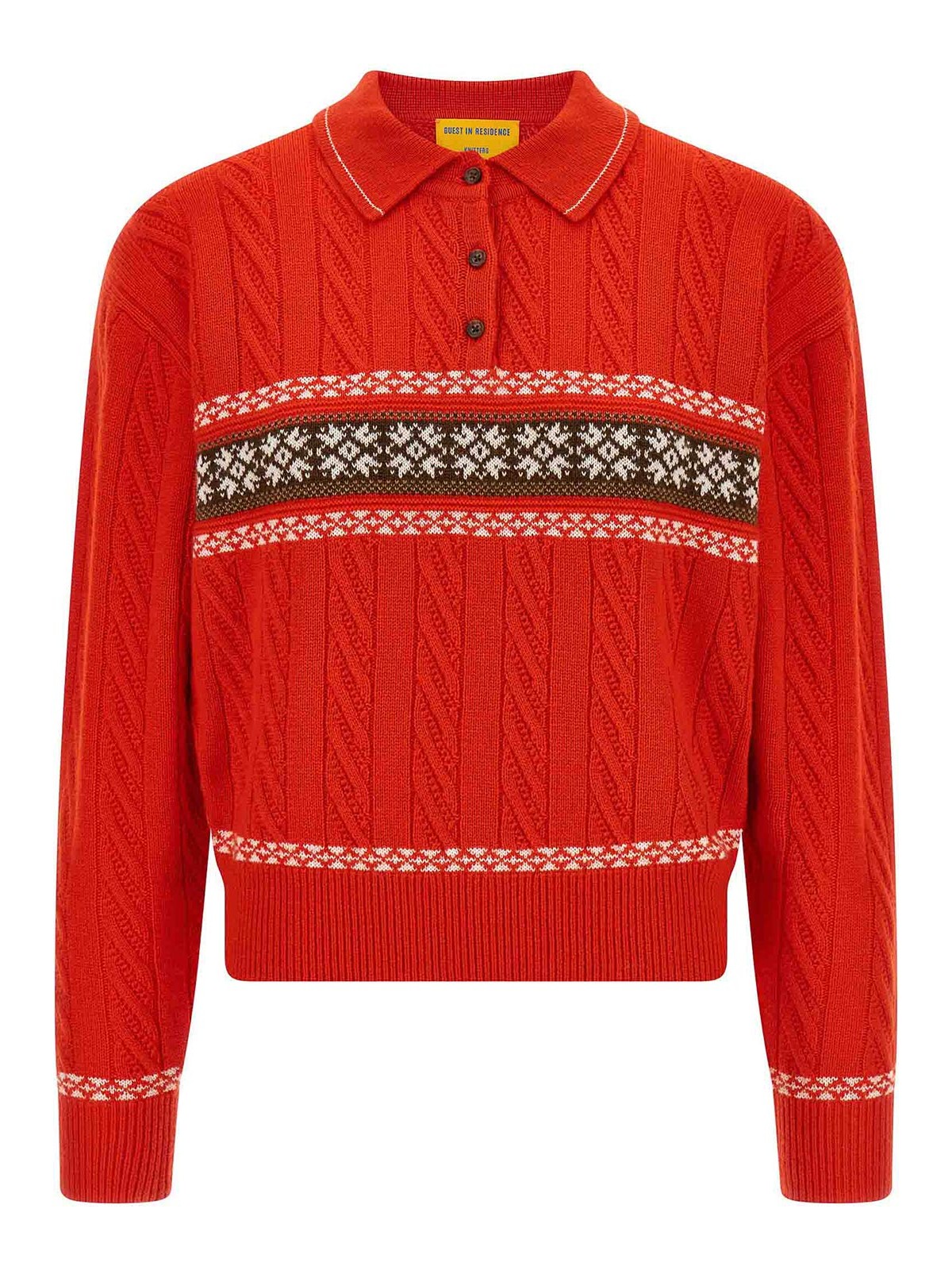 'Cable Collegiate Polo' Sweater