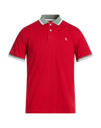 Man Polo shirt Red Size M Cotton, Elastane