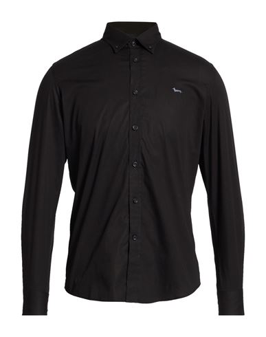 Man Shirt Black Size S Cotton, Elastane