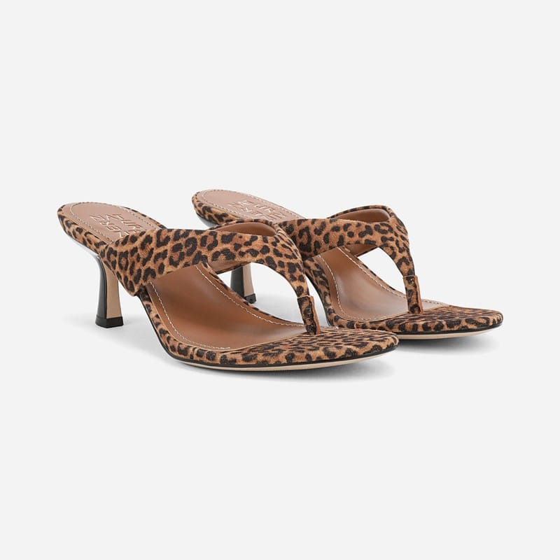 Tressa Dress Sandals, Brown Leopard Print Suede