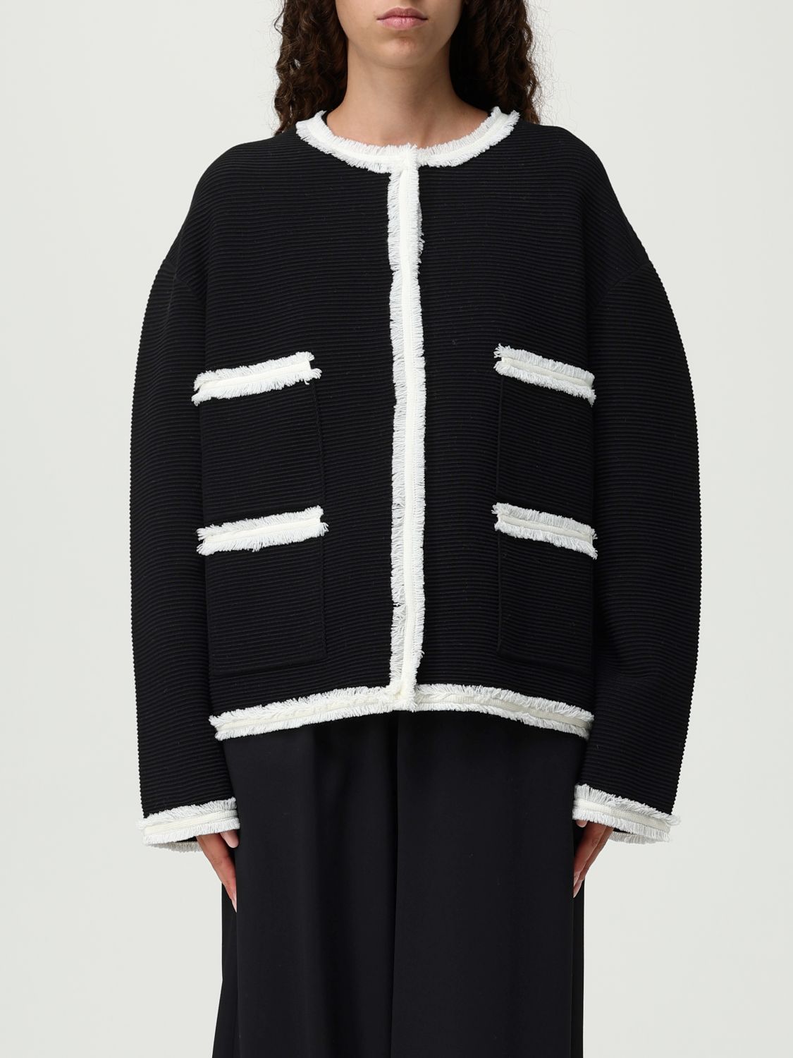 Ottomam fringed-detail jacket - Black