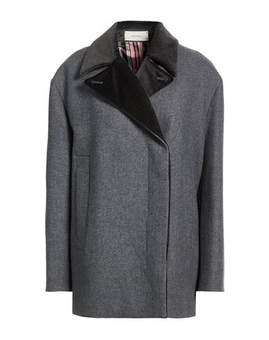 Malìparmi Woman Coat Charcoal Size 10 Wool, Polyamide, Viscose, Cotton