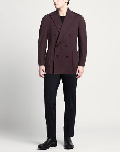 Man Blazer Plum Size 38 Cotton, Elastane