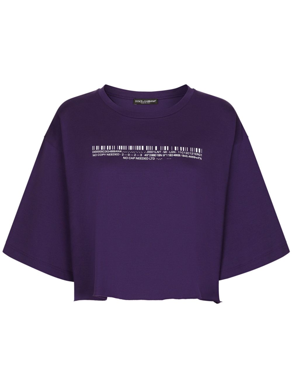 Text-print cotton T-shirt - Purple