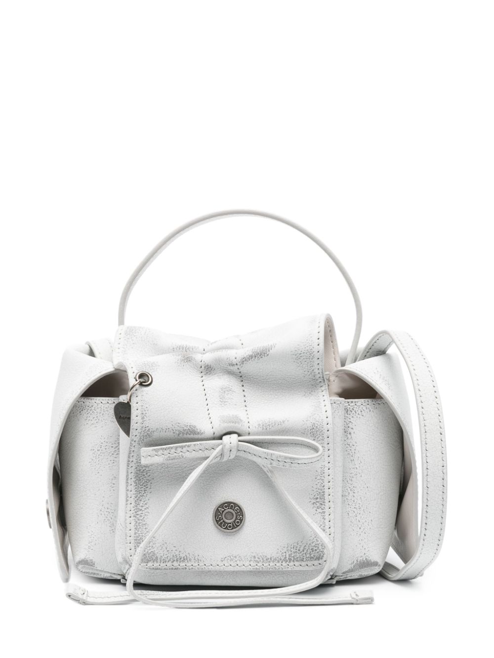 Logo-pendant leather mini bag - Grey