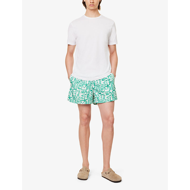 Arrels Barcelona 남성 Mens Green Blooming Timo Printed Swim Shorts S 75521340