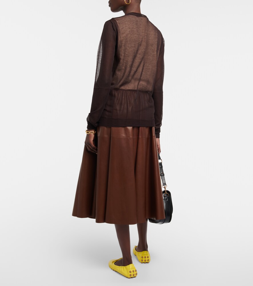Sheer cotton-blend sweater