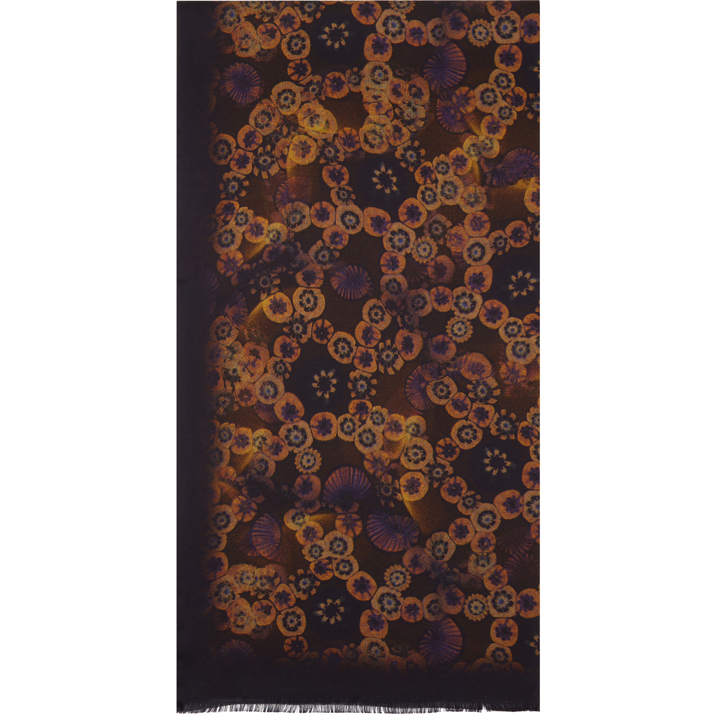 Black & Yellow Printed Satin Scarf
