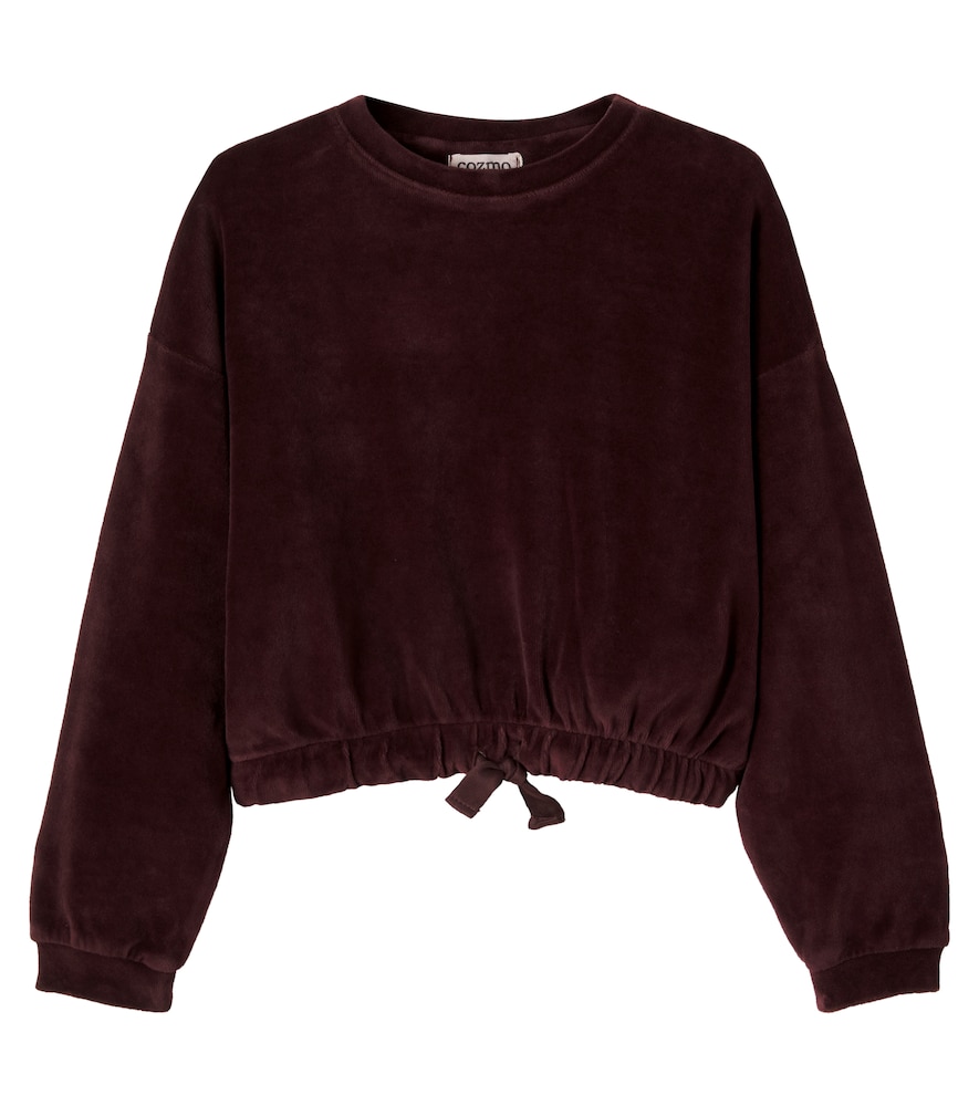 Fara cotton-blend velvet sweatshirt