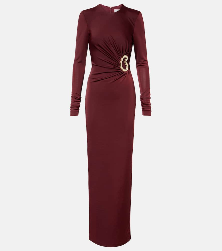 Mischa embellished gathered jersey gown