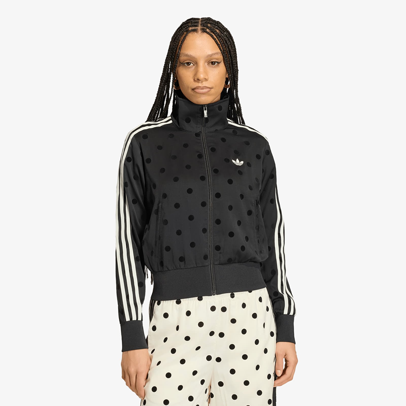 Sweatshirt adidas Satin Polka Dots Tt Track Top Black