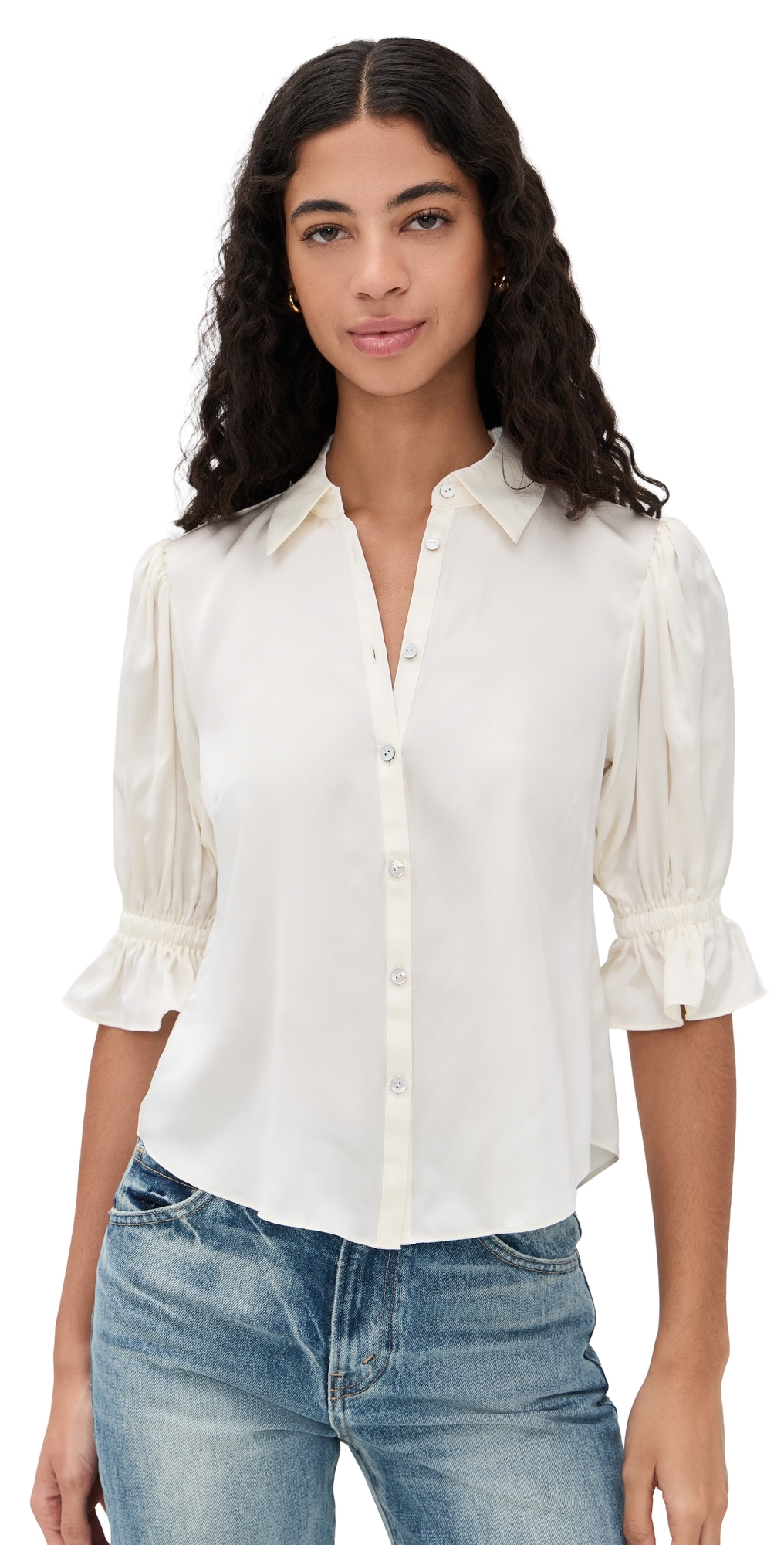 Fiona Silk Top Ivory
