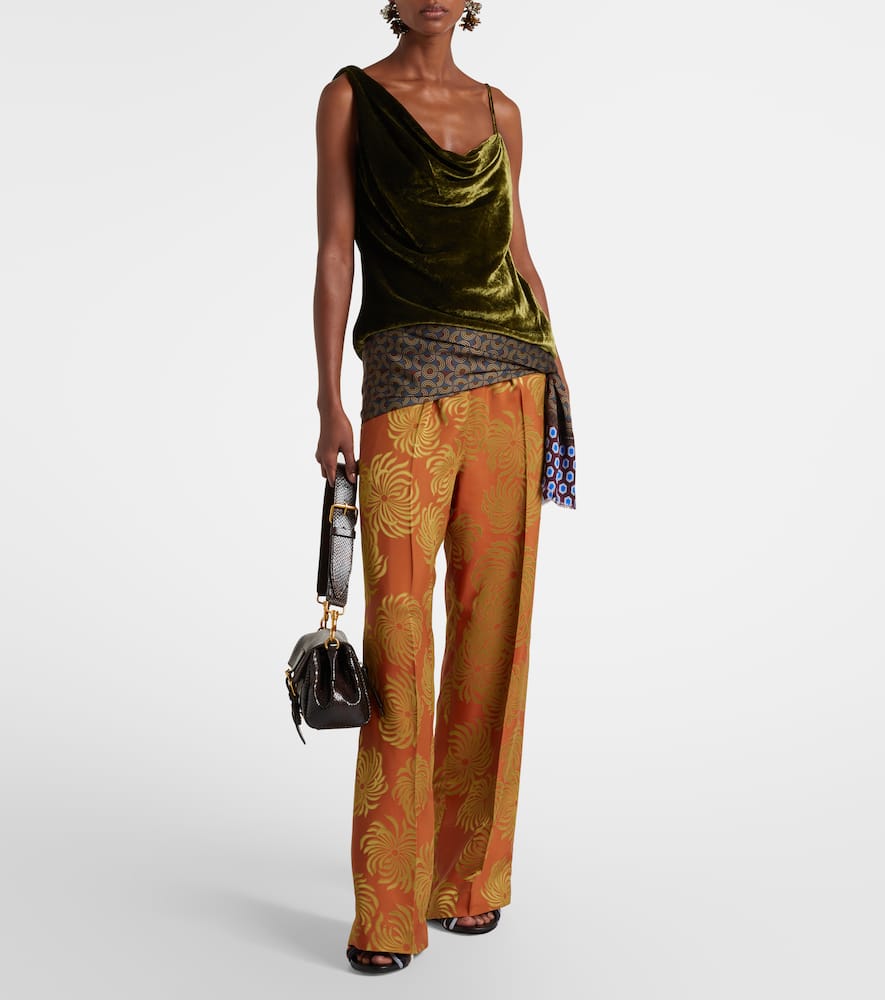 Draped velvet top