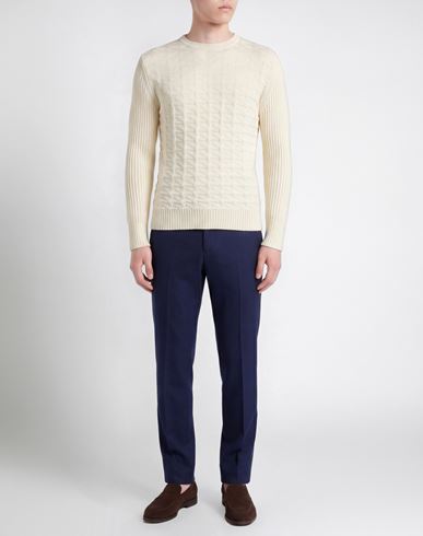 Man Sweater Cream Size S Merino Wool, Acrylic