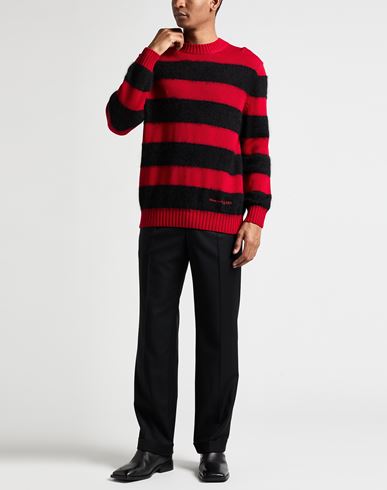 Man Sweater Red Size XL Cotton, Mohair wool, Polyamide, Silk