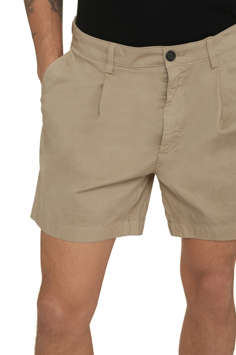 Light Beige Solid Shorts