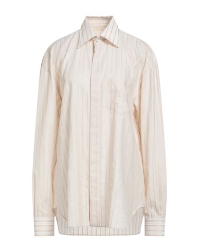 Woman Shirt Beige Size 14 Cotton, Linen