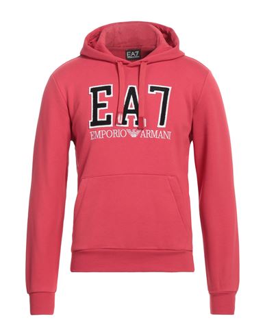 Ea7 Man Sweatshirt Red Size 3XL Cotton, Polyester, Elastane
