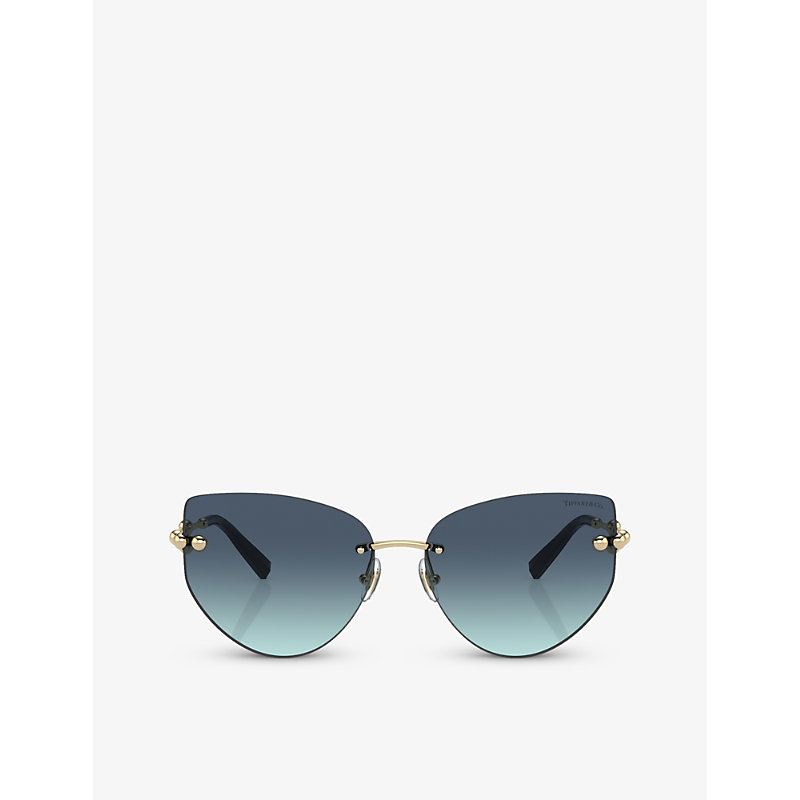 Womens Gold TF3096 Butterfly-frame Metal Sunglasses
