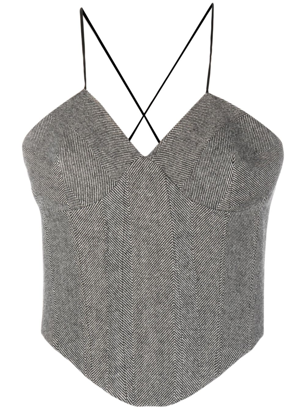 Herringbone wool top - Black