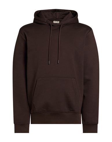 Man Sweatshirt Dark brown Size S Cotton, Polyester