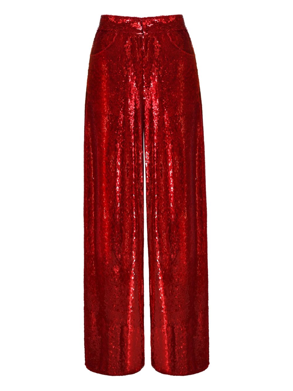 Sequin-embellished trousers - Red