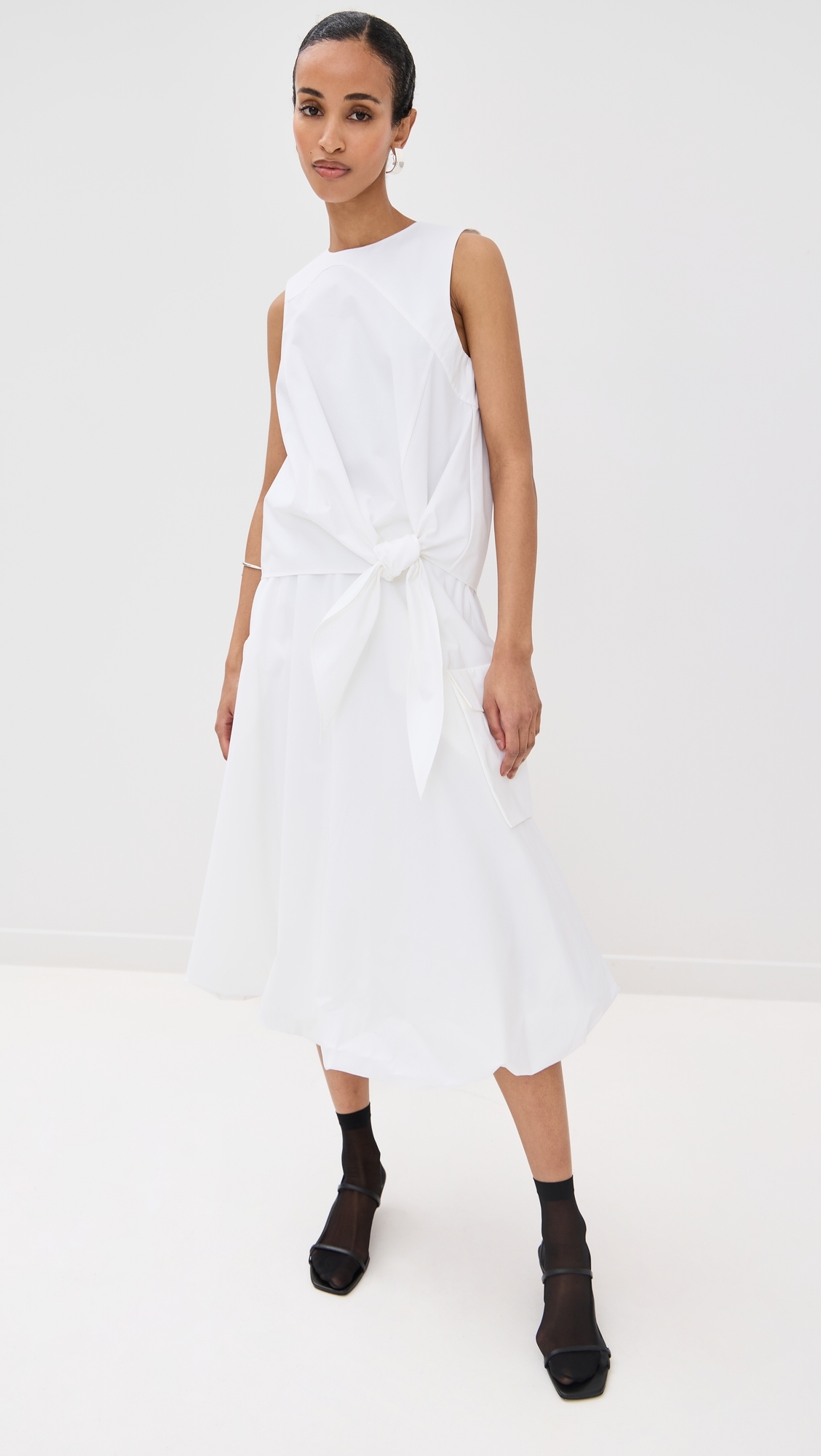 Tibi Bio Twill Bubble Skirt Optic White