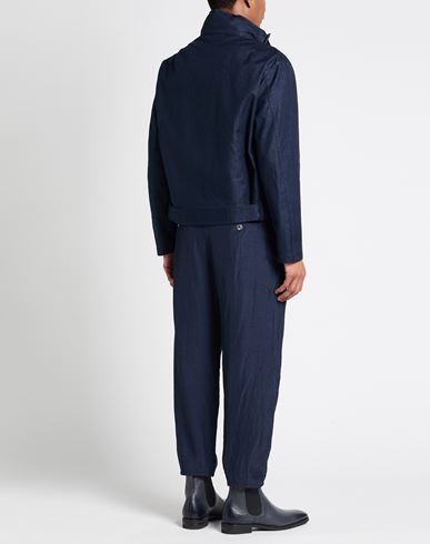 Man Jacket Navy Size 36 Linen, Polyester