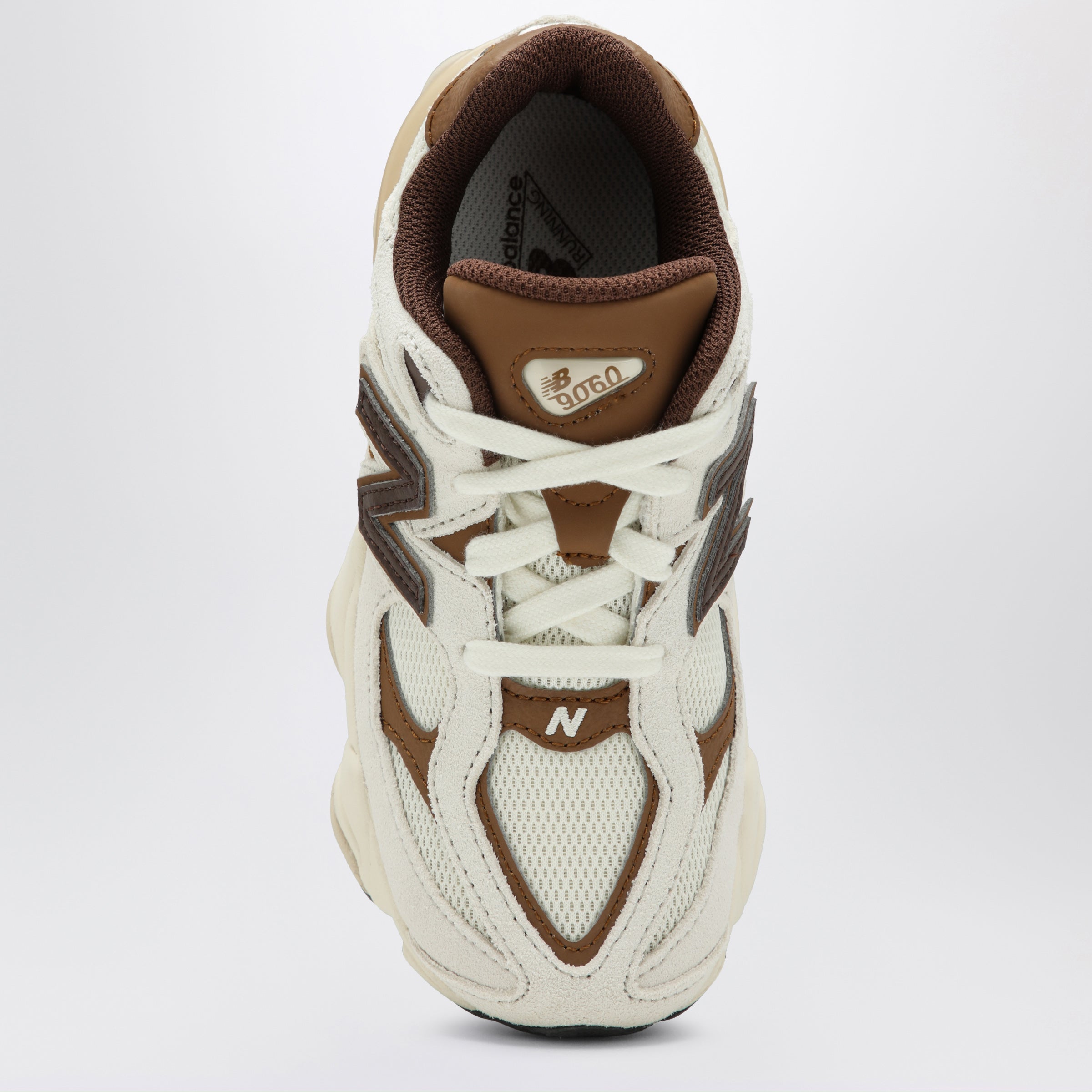9060 beige mesh and suede shoes
