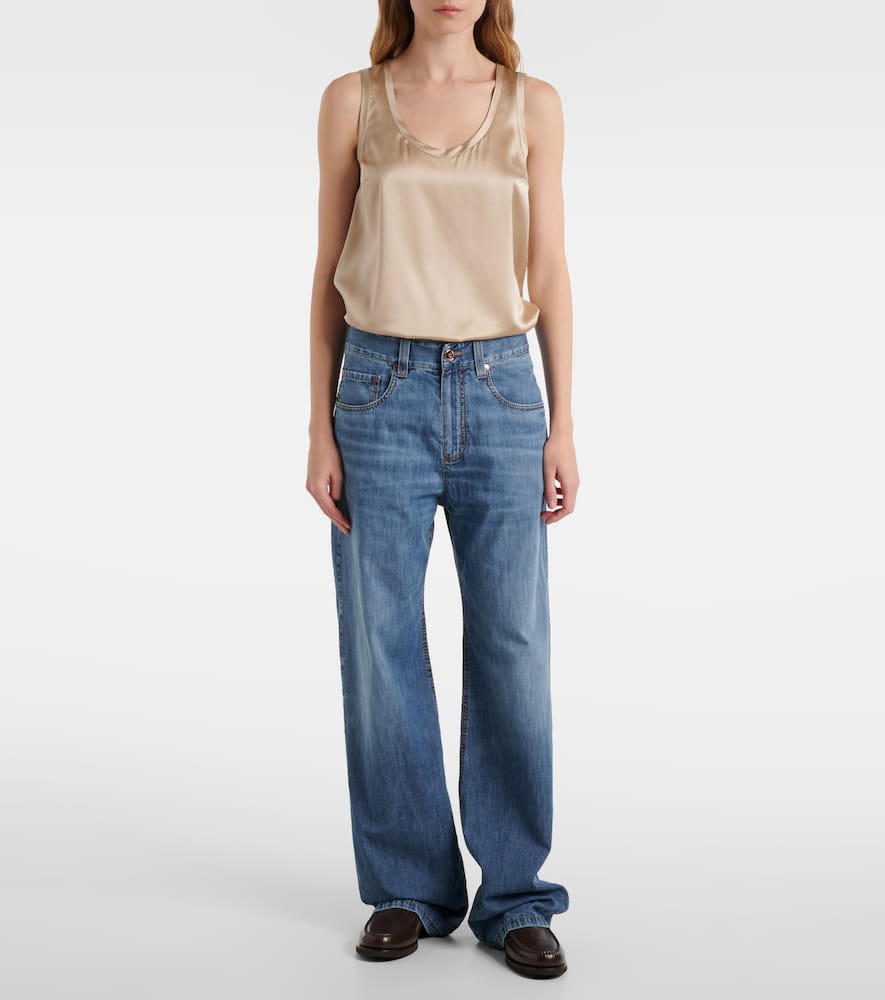 Mid-rise straight jeans