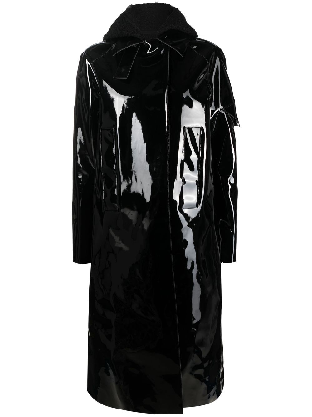 Hooded PVC rain coat - Black