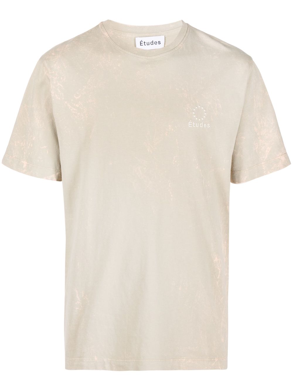 Logo-embroidery bleached T-shirt - Neutrals