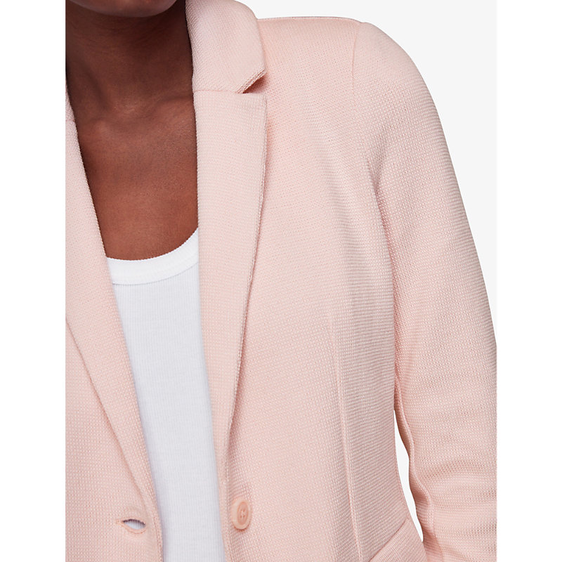 Womens Pink Slim-fit Notch-lapel Cotton-jersey Blazer