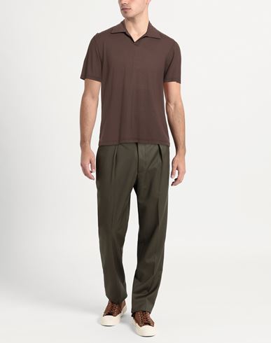 Man Polo shirt Dark brown Size 36 Cotton