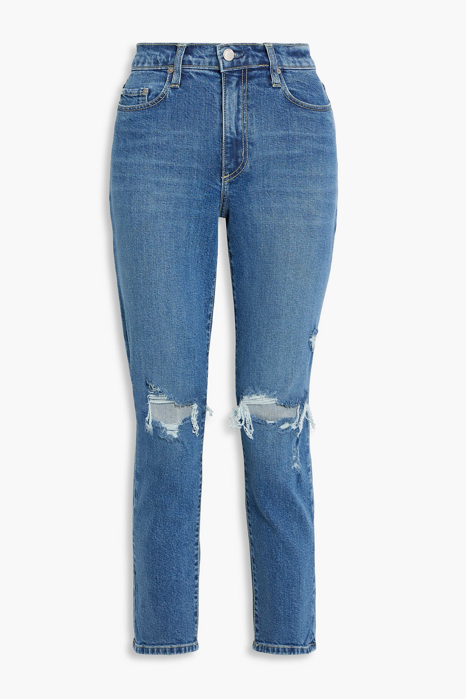 Kennedy distressed high-rise skinny jeans - Blue - 25