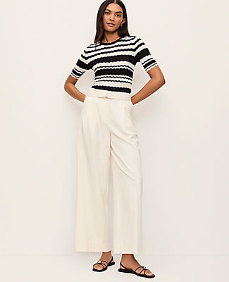 Ann Taylor The Belted Wide-Leg Ankle Pant