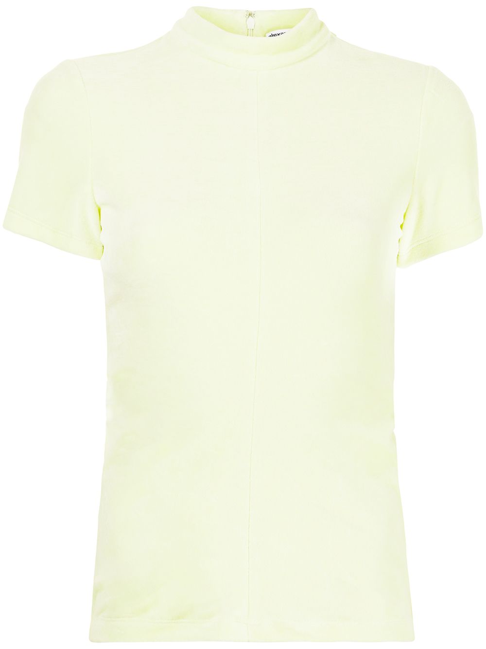 Mock-neck velour top - Yellow